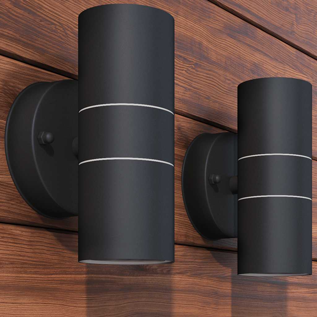 Vidaxl LED -Wandlampe außerhalb Edelstahl 2 Stcs