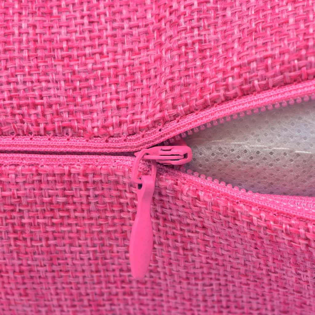 VidaXL Kissenbezüge 4 Stück Leinenoptik rosa 40x40 cm