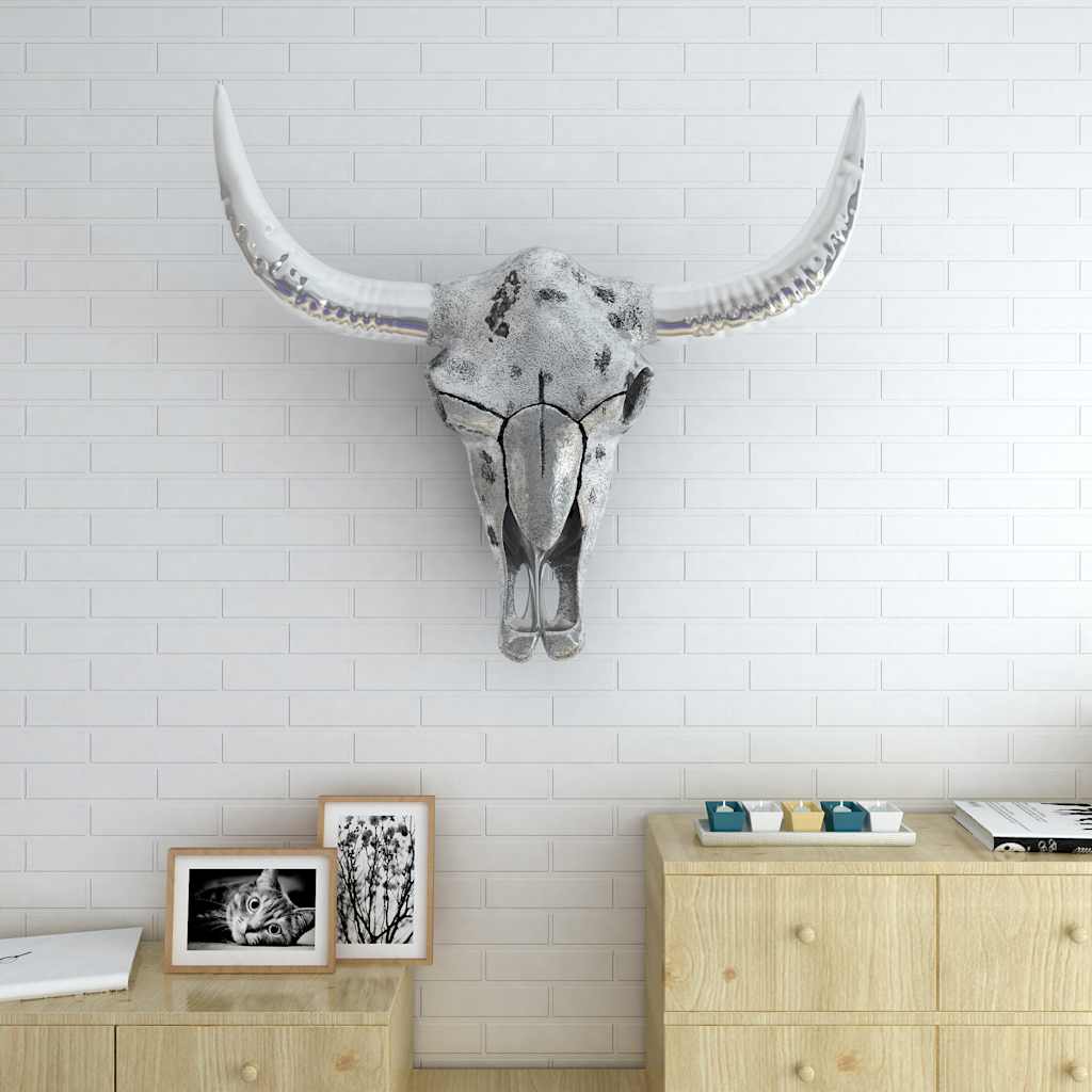 VidaXL Totenkopf Wanddekoration Aluminium Silber