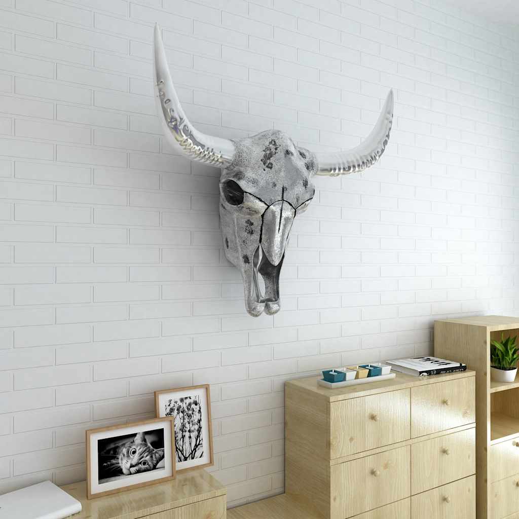 VidaXL Totenkopf Wanddekoration Aluminium Silber