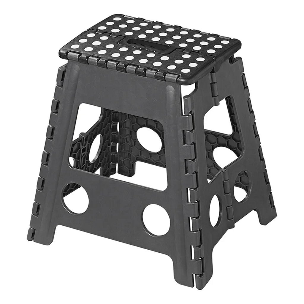 klappbarer Tritthocker schwarz grau 29 x 21,5 x 39,5 cm
