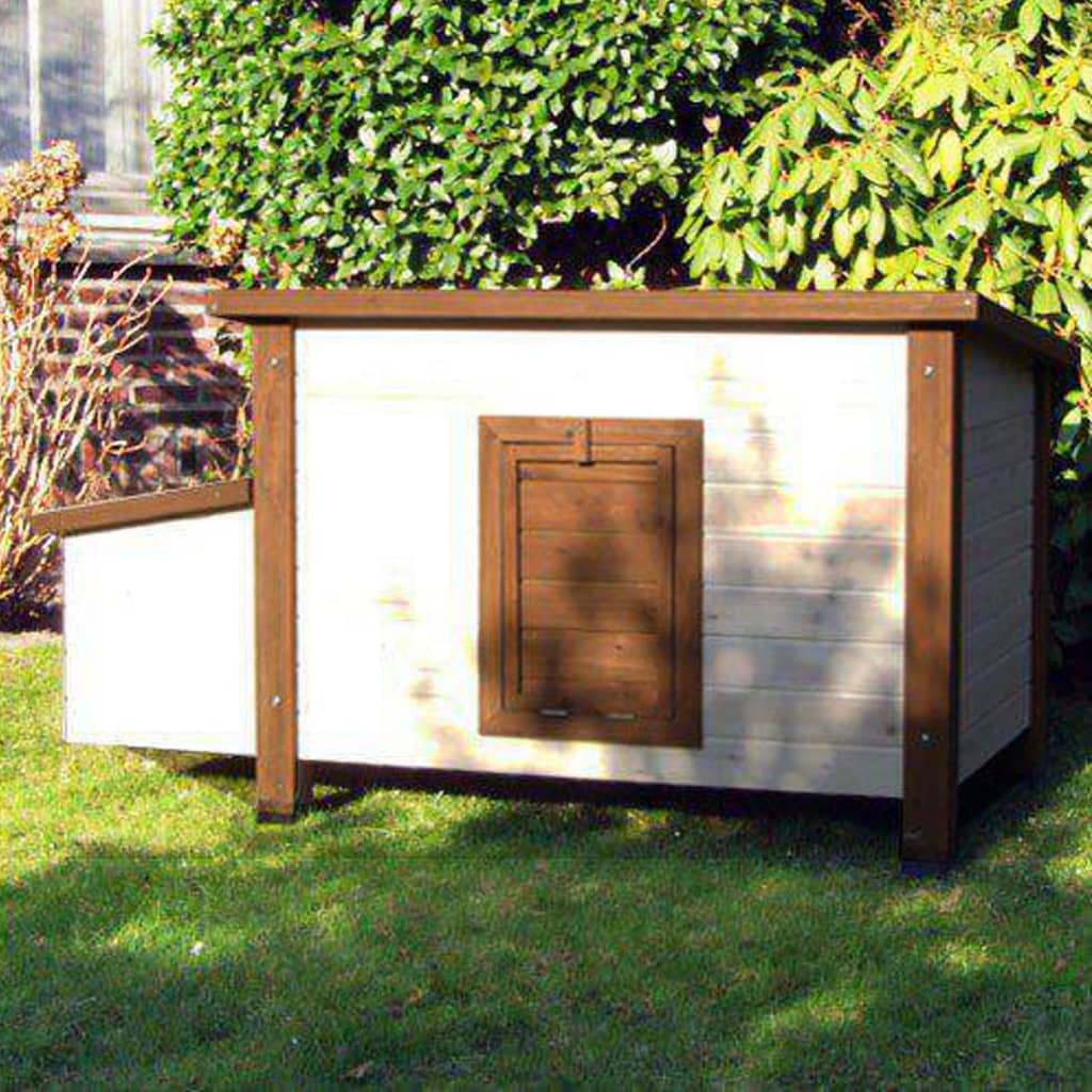 @Pet Chicken Coop 136x74.5x75 cm Holz weiß und braun