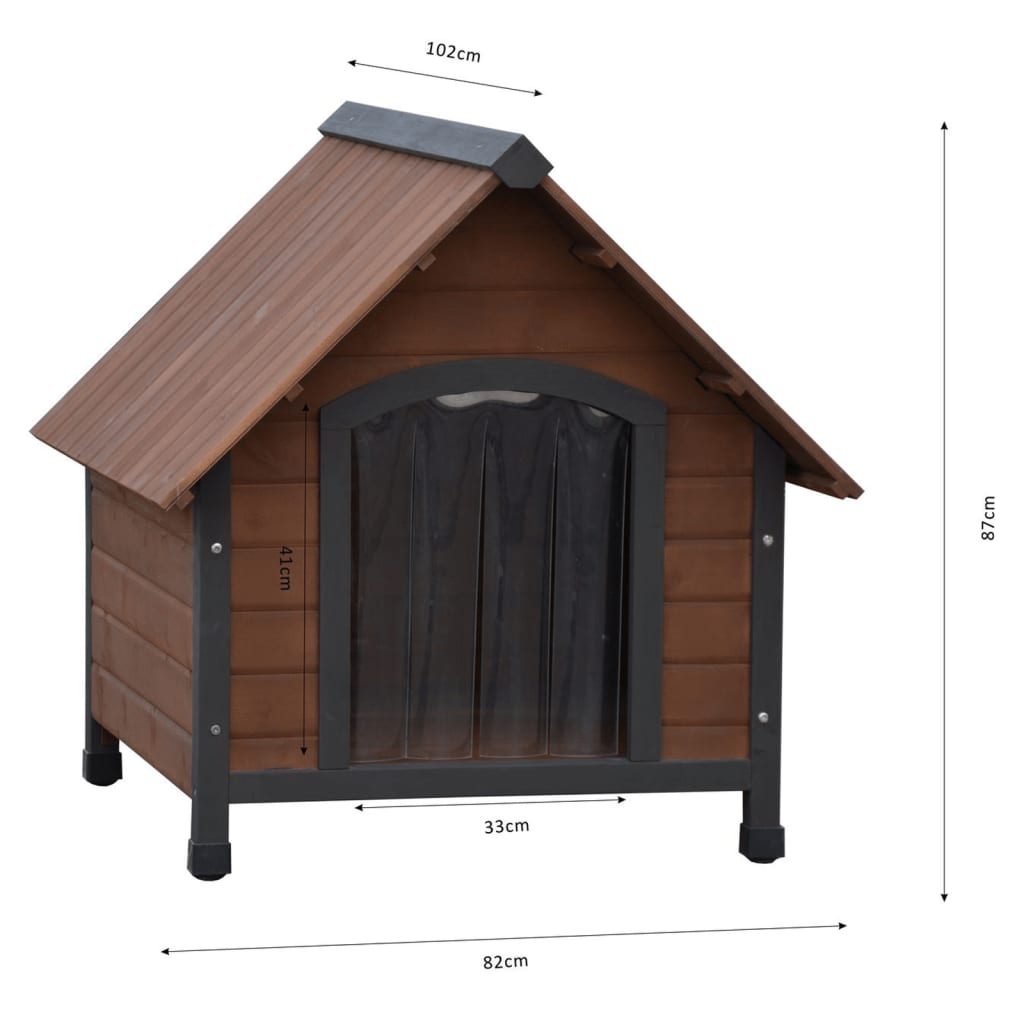 @Pet Hundedach mit Plastikklappen rostique 102x82x87 cm braun