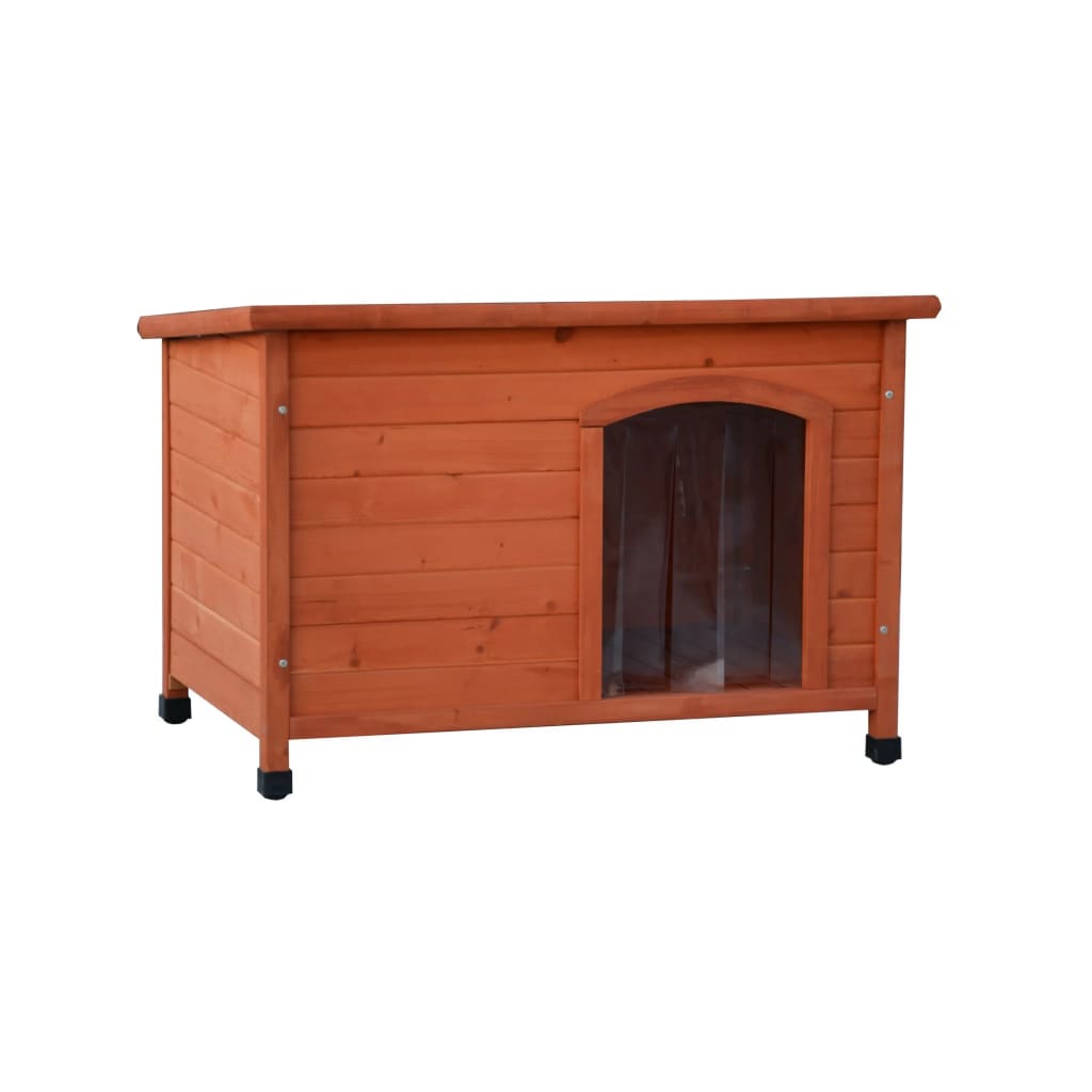 @pet Hundedach mit Plastikklappen Bungalow 85x57x59 cm Natural