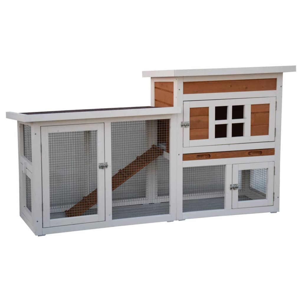 @Pet Hases Shed Villa 147x50x80 cm weiß und braun