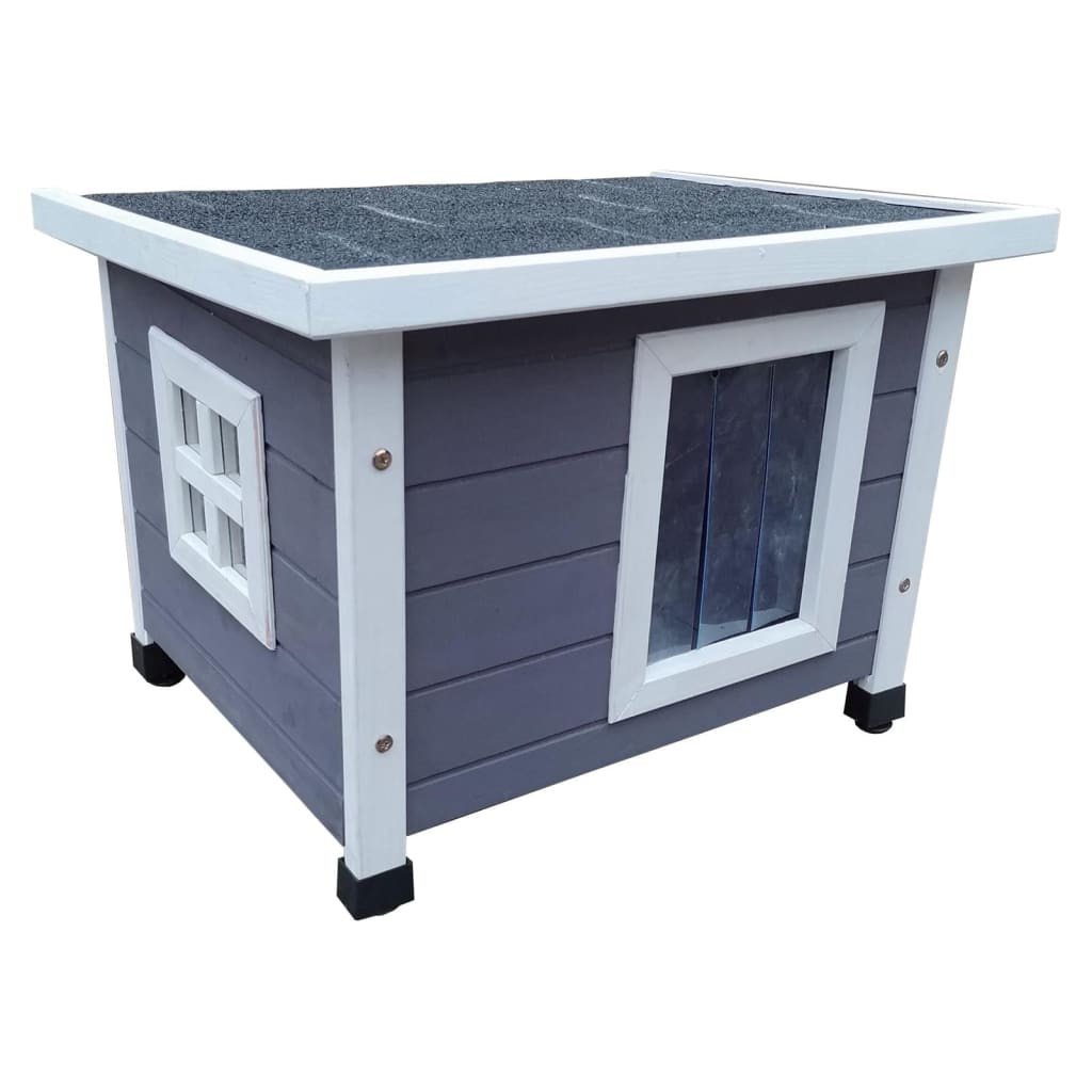 @Pet Cat Loft für äußere XL 68.5x54x51,5 cm Holz grau und weiß