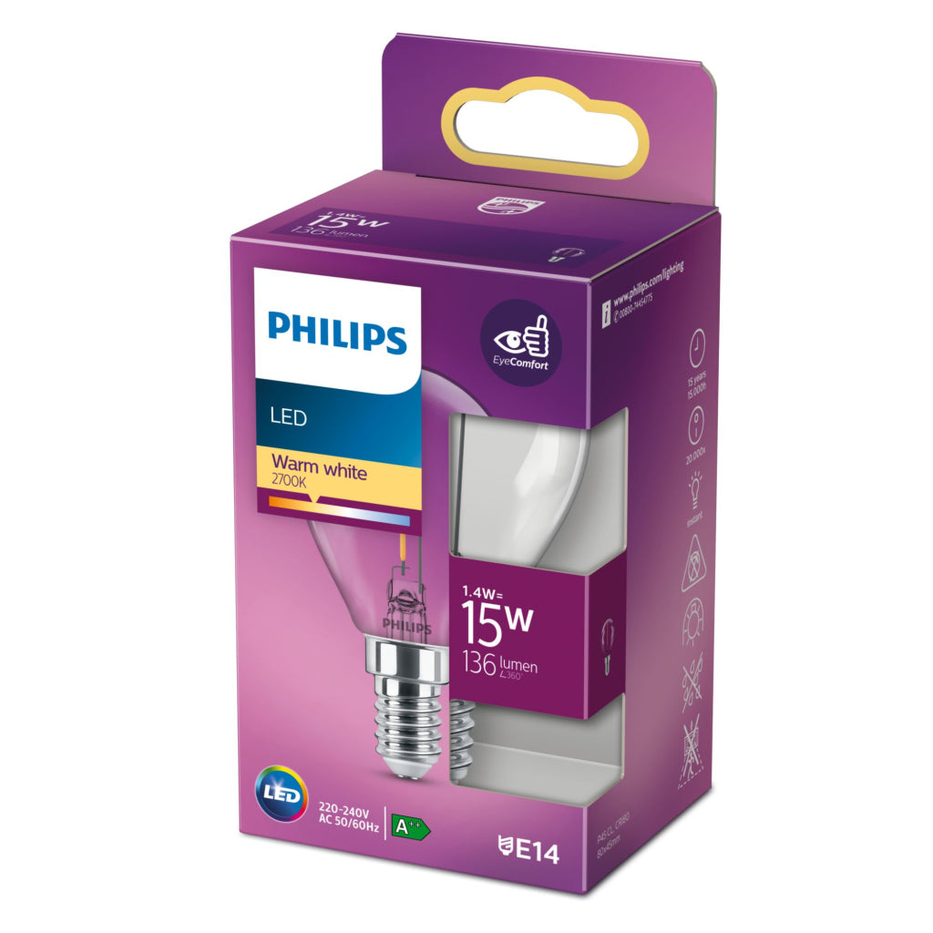Philips klassische LED-Lampe 15 W E14 warmweiß