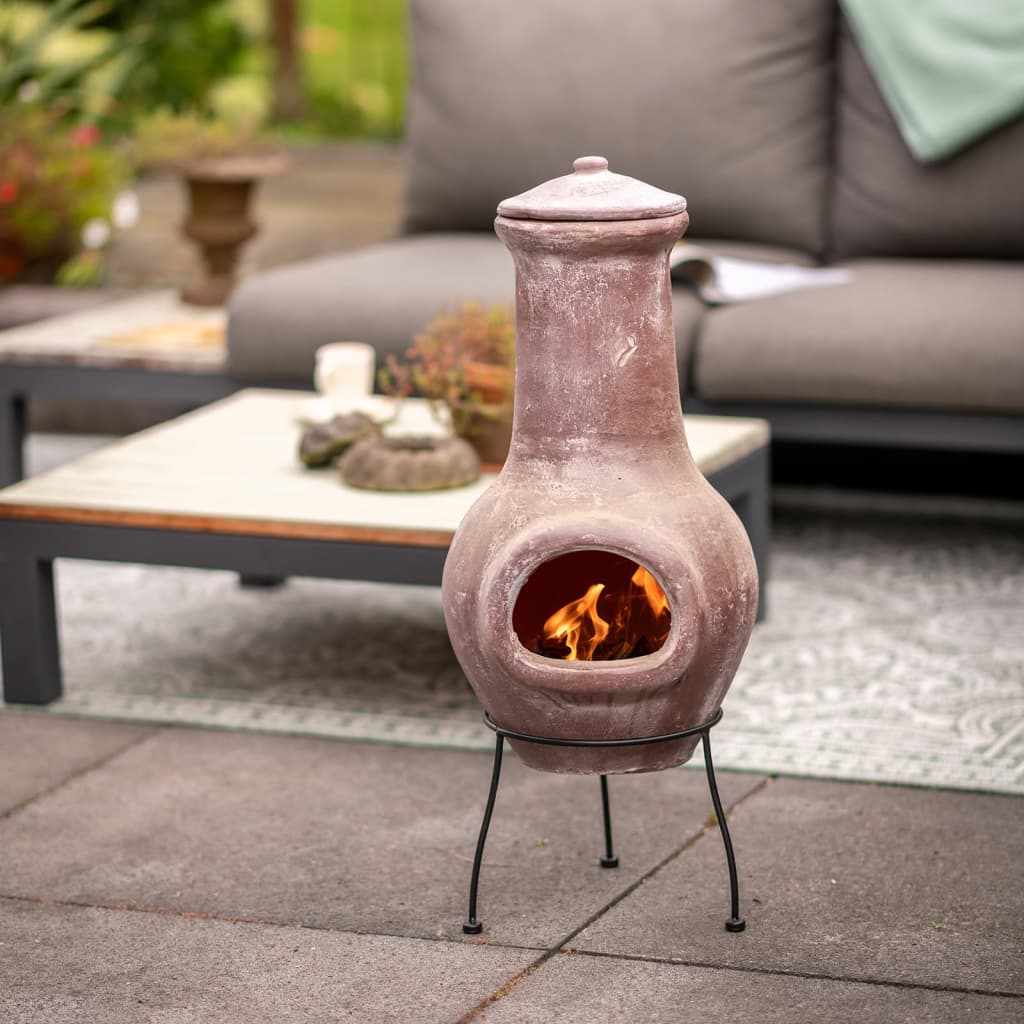 Rotfeuer Kamin Salamanca 36x36x85 cm Ton dunkelrot