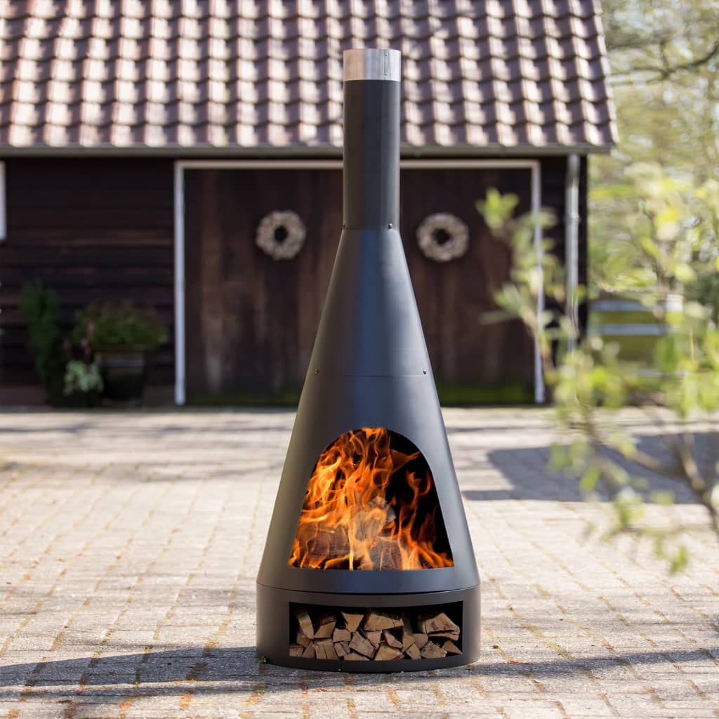 Redfire Kamin Kingston 43x120 cm Stahl mattschwarz
