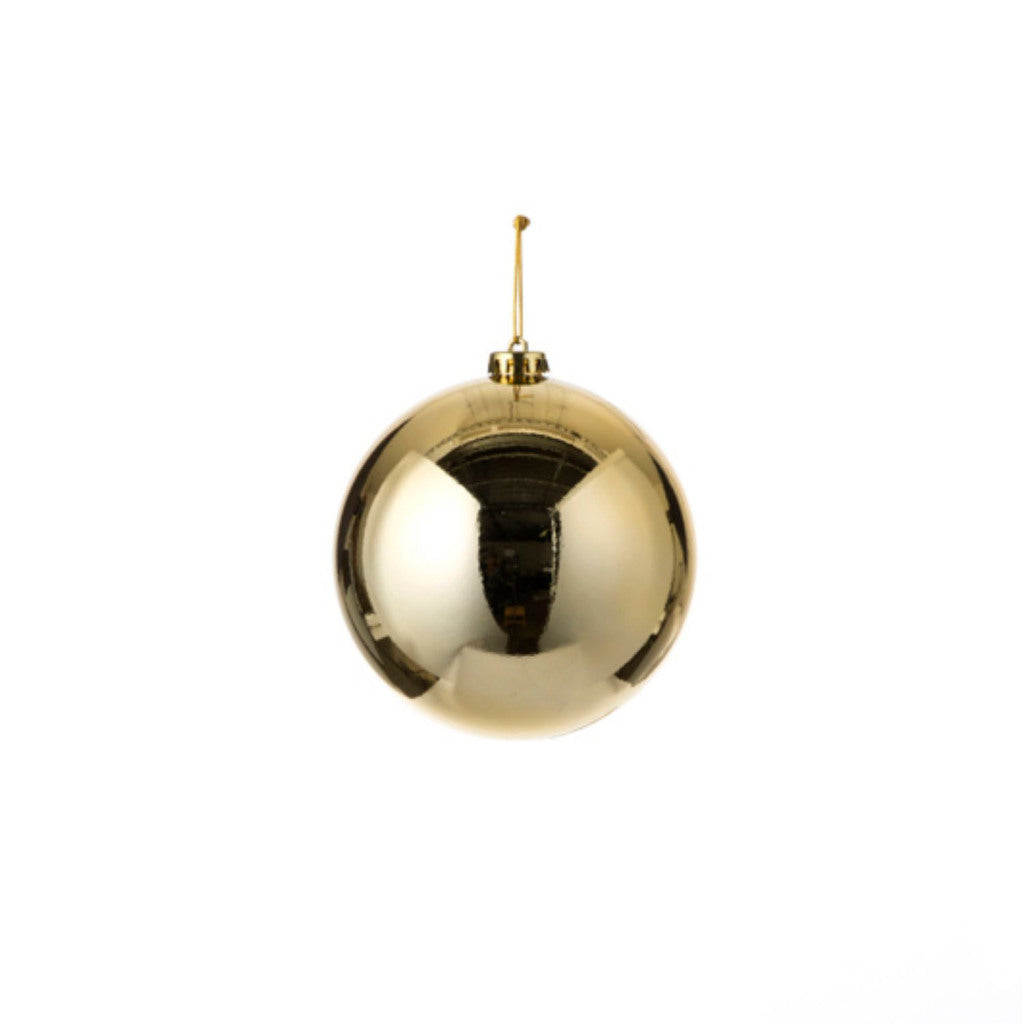 House of Seasons Weihnachtskugel aus goldfarbenem Kunststoff, D15 cm