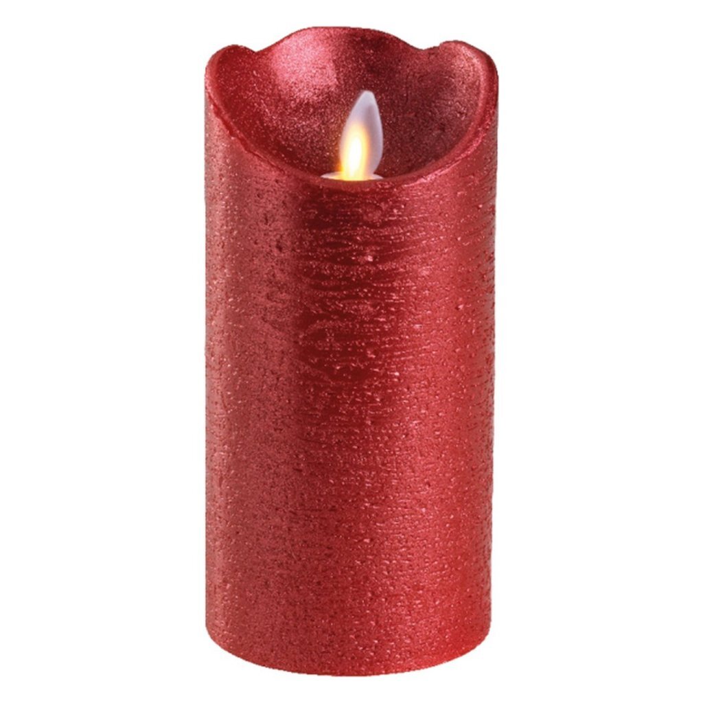 Lumineo Lumineo LED Stumpenkerze Tanzflamme 7,5x15 cm Rot