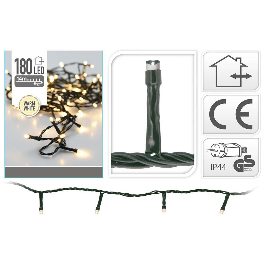 Nampook s.i.a. Weihnachtsbeleuchtung 13,5 m 180 LED-Leuchten IP44