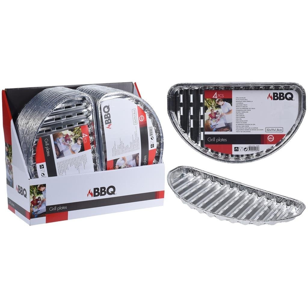 BBQ Grillschale halbrund 32x19cm Set à 4 Stück