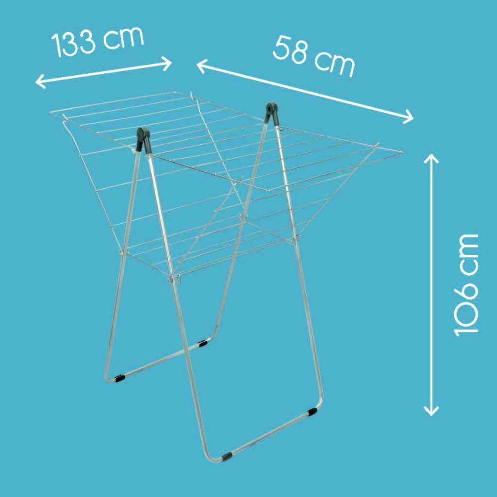 Tomado-Metaltex Vento 25 Wäscheständer 133x109x58 cm silber 25m Trockenlänge