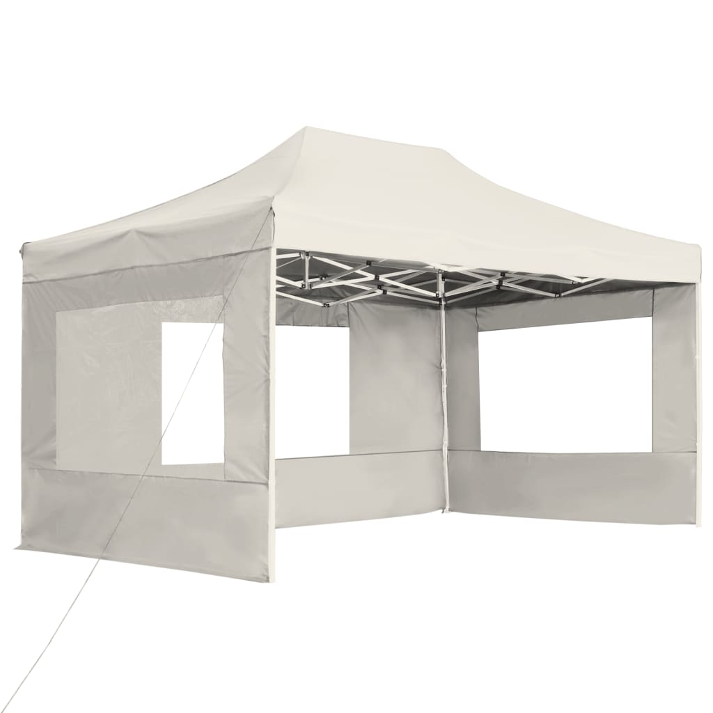 Vidaxl Partytent faltbar mit Wänden 4,5 x 3 m Aluminiumcreme