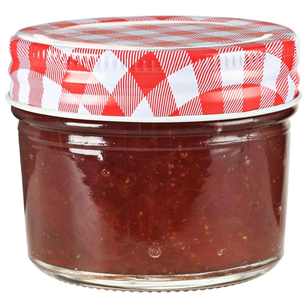 Vidaxl -Marmeladengläser mit roten Deckeln 48 ST 110 ml Glas
