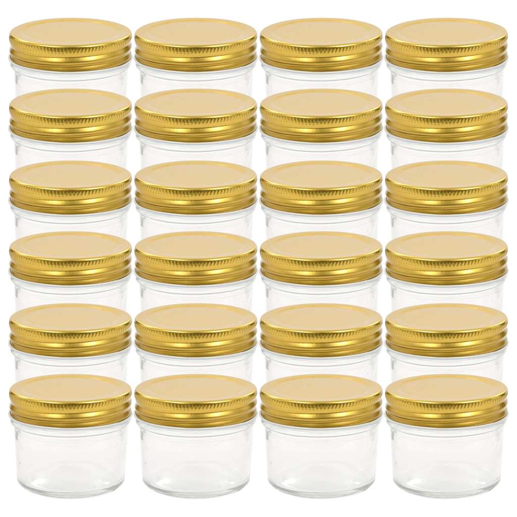 Vidaxxl Marmeladengläser mit goldfarbenem Deckel 24 Stück 110 ml Glas