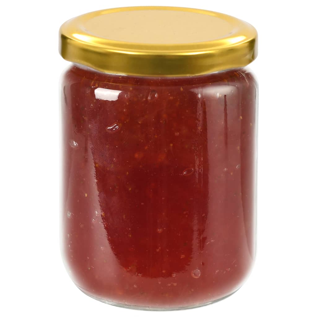 Vidaxl -Marmeladengläser mit goldgeläuteten Deckeln 48 Stcs 230 ml Glas