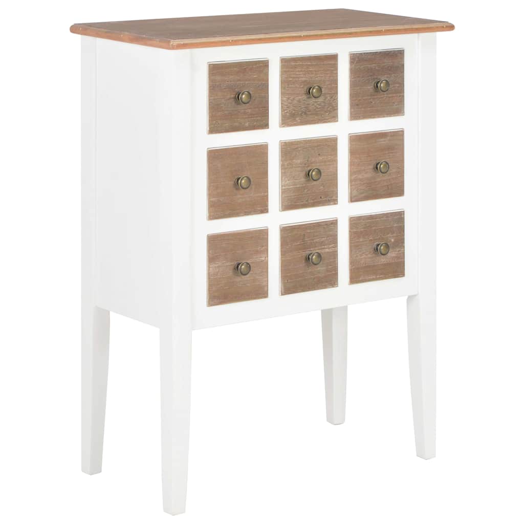 Vidaxl dressoir 54x30x80 cm massief hout wit