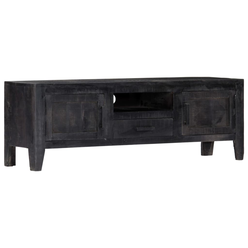 Vidaxl tv-meubel 118x30x40 cm massief mangohout zwart