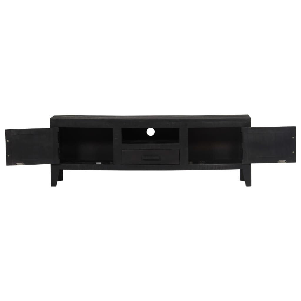 Vidaxl tv-meubel 118x30x40 cm massief mangohout zwart