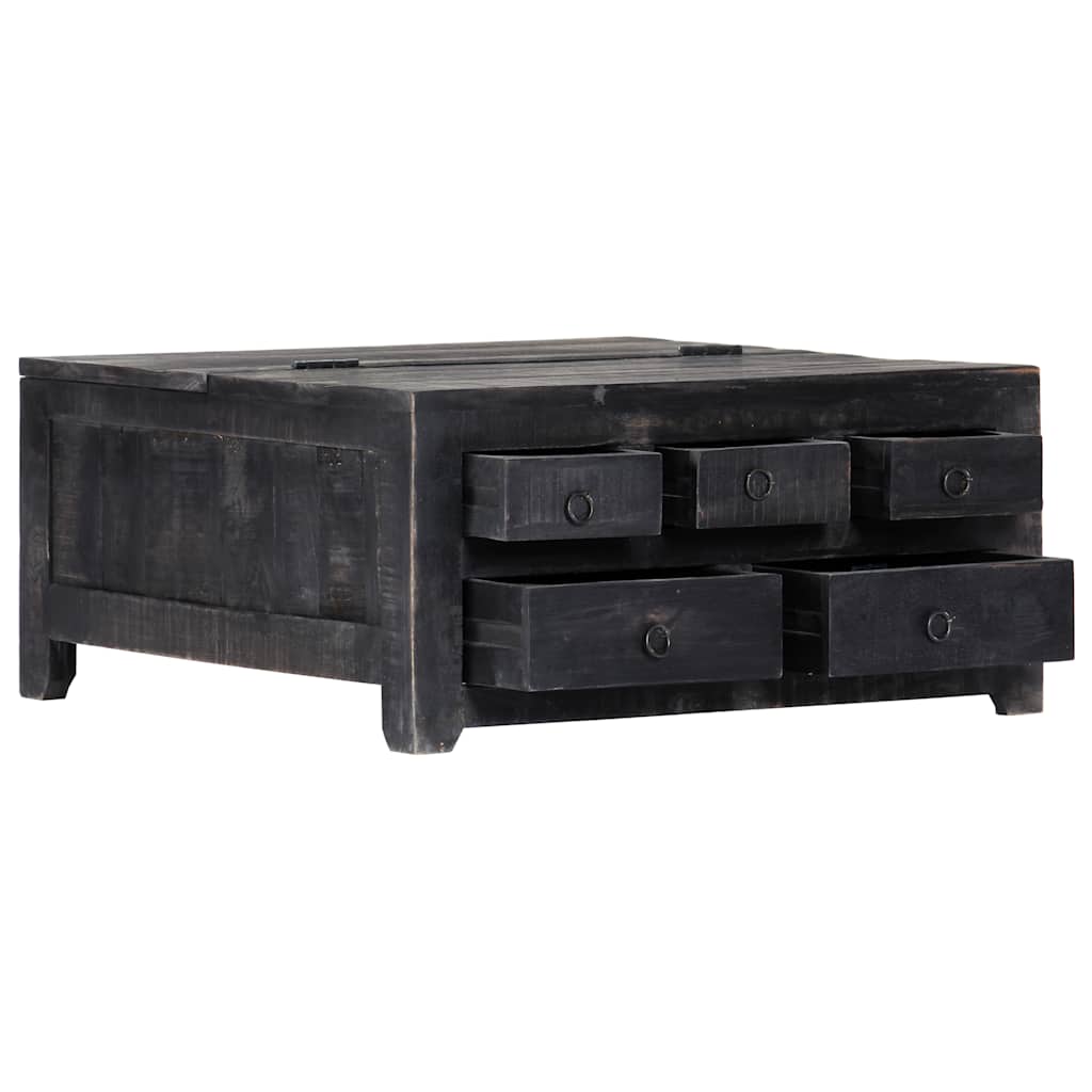 Vidaxl salontafel 65x65x30 cm massief mangohout zwart