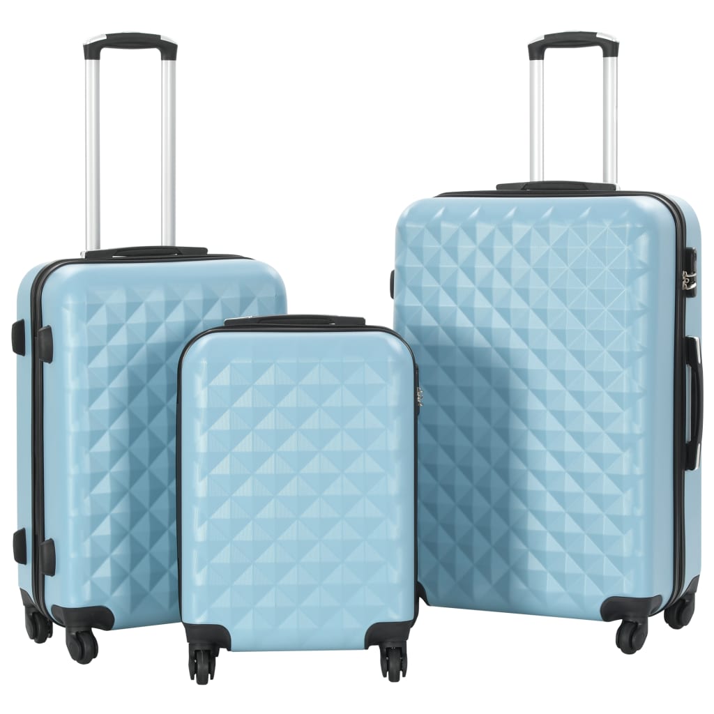 Vidaxl 3-teiliges hartes Gepäckset Abs Blau