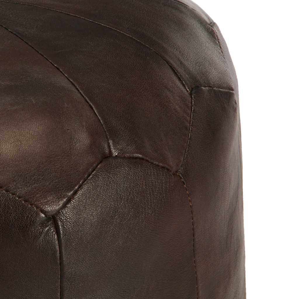 Vidaxl poef 40x35 cm echt geitenleer donkerbruin