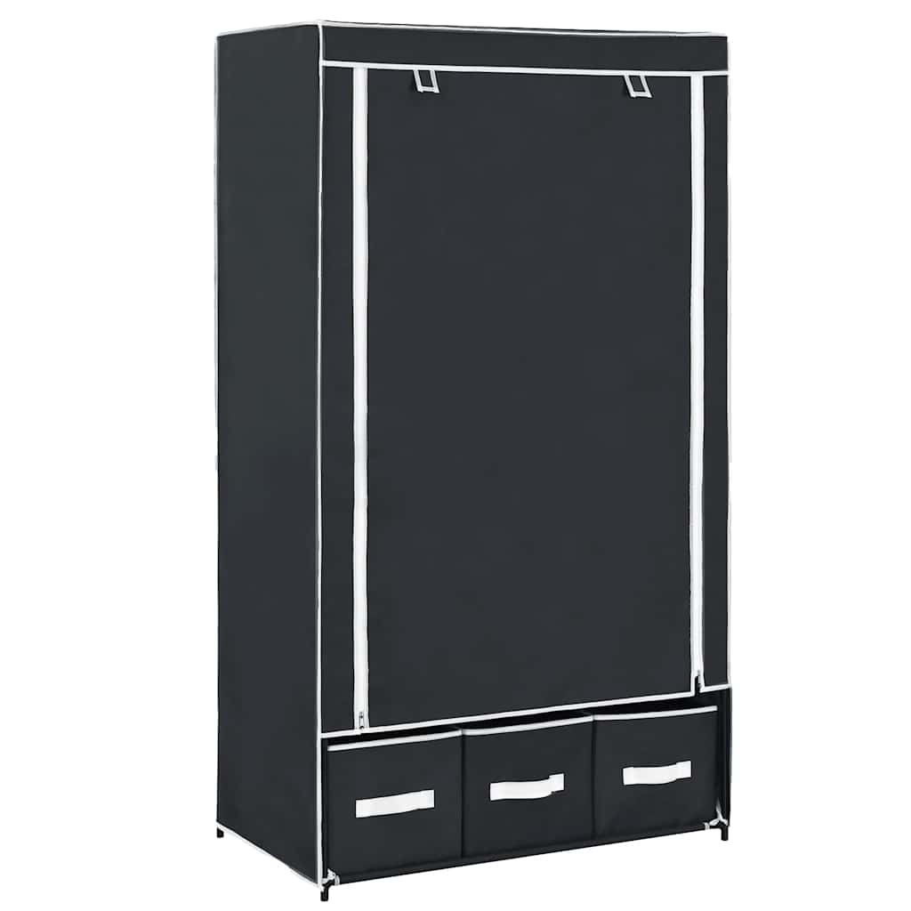 Vidaxl kledingkast 87x49x159 cm stof zwart