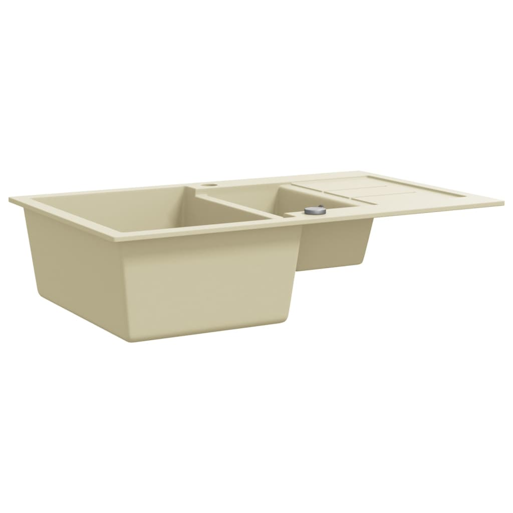 Vidaxl Sink Double Bins Granit Beige