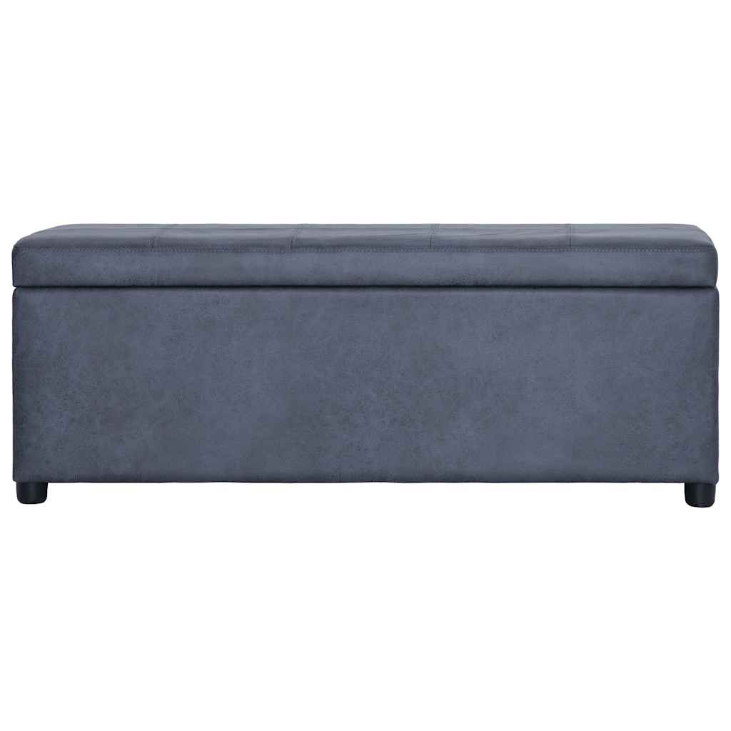 Vidaxl bankje met opbergvak 116 cm kunstsuède grijs