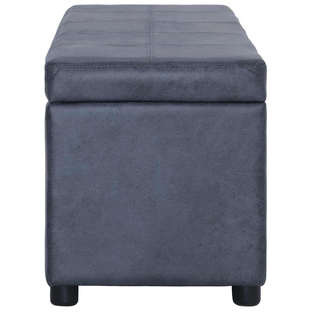 Vidaxl bankje met opbergvak 116 cm kunstsuède grijs