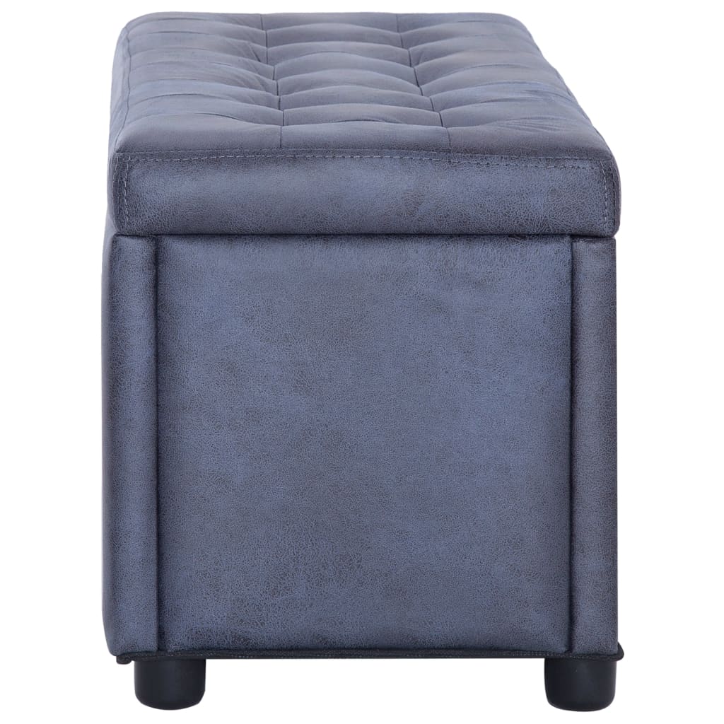 Vidaxl opberghocker 87,5 cm kunstsuède grijs