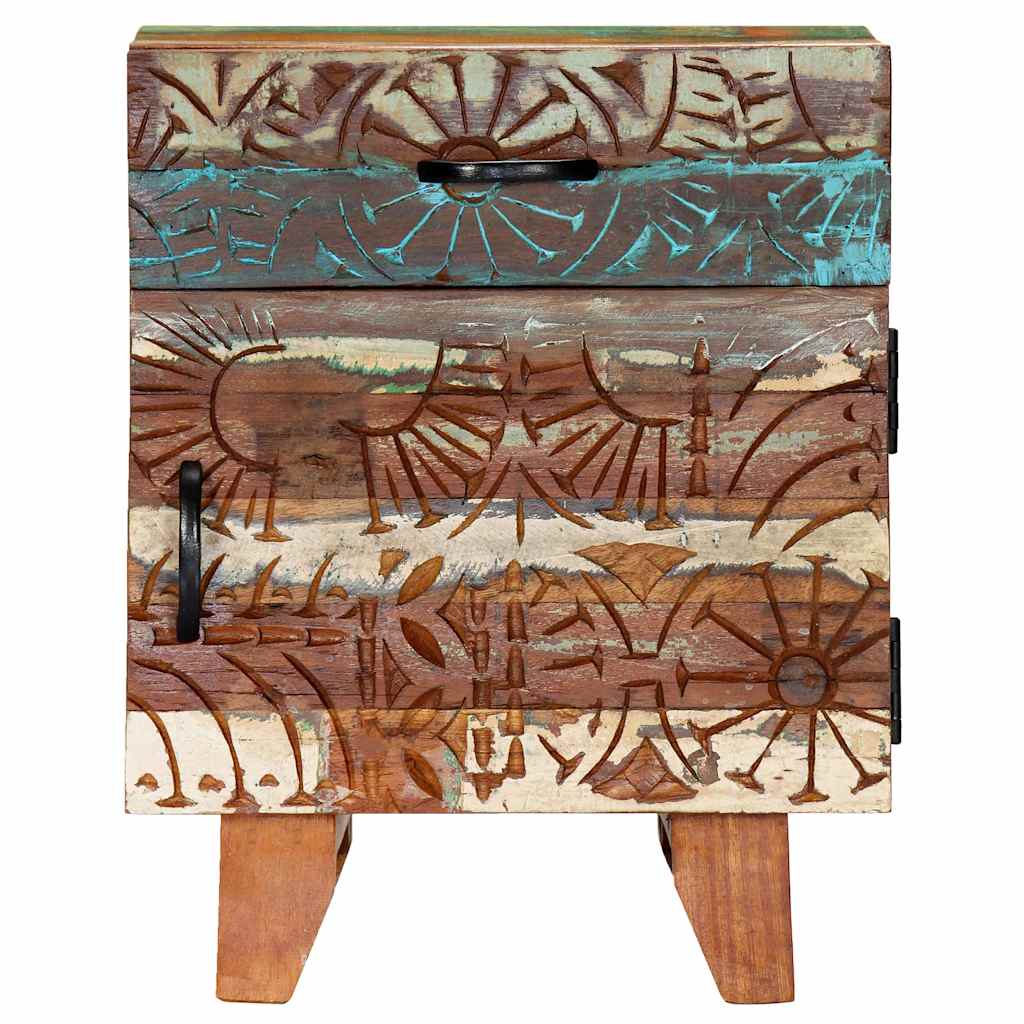 Vidaxl nachtkastje handgesneden 40x30x50 cm massief gerecycled hout