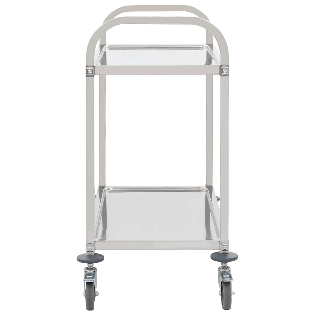 Vidaxl keukentrolley 2-laags 96,5x55x90 cm roestvrij staal
