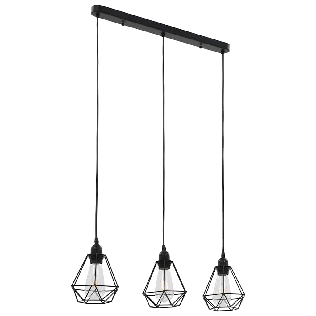 VIDAXL -Deckenlampe mit diamant -verdrängten 3xe27 Schwarz