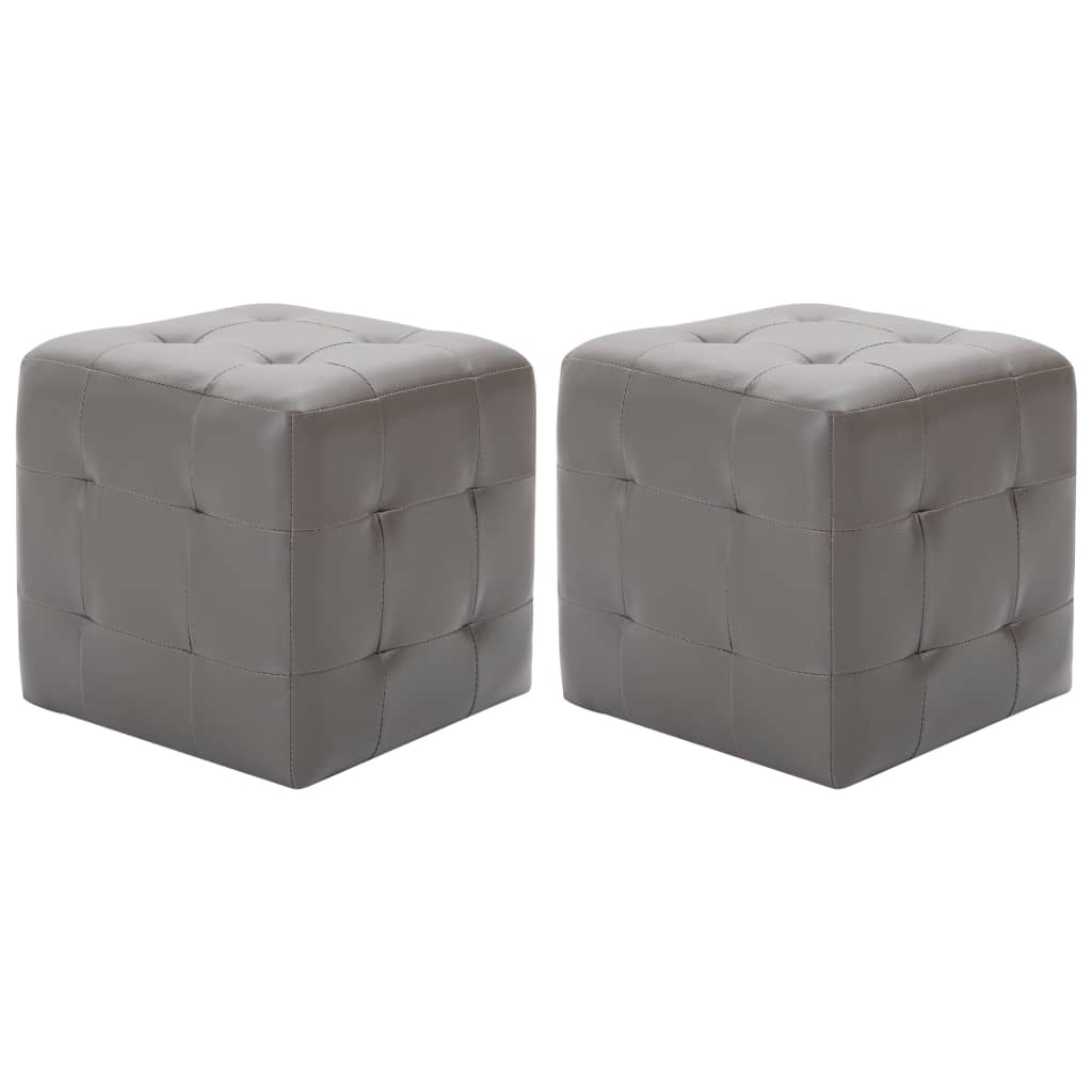 Vidaxl nachtkastjes 2 st 30x30x30 cm kunstleer grijs