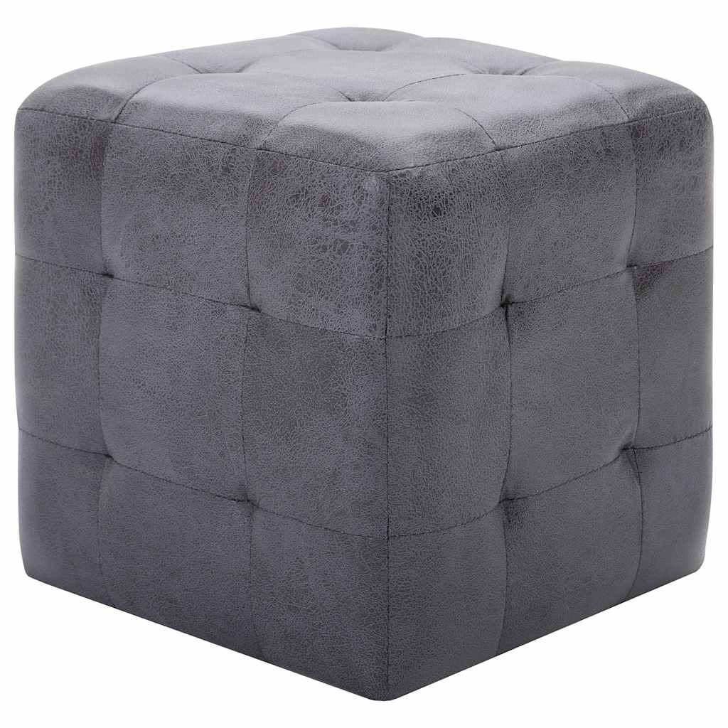 Vidaxl nachtkastjes 2 st 30x30x30 cm kunstsuède grijs