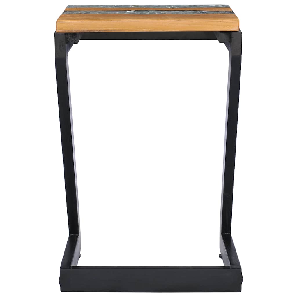 Vidaxl salontafel 30x30x50 cm massief teakhout en polyresin