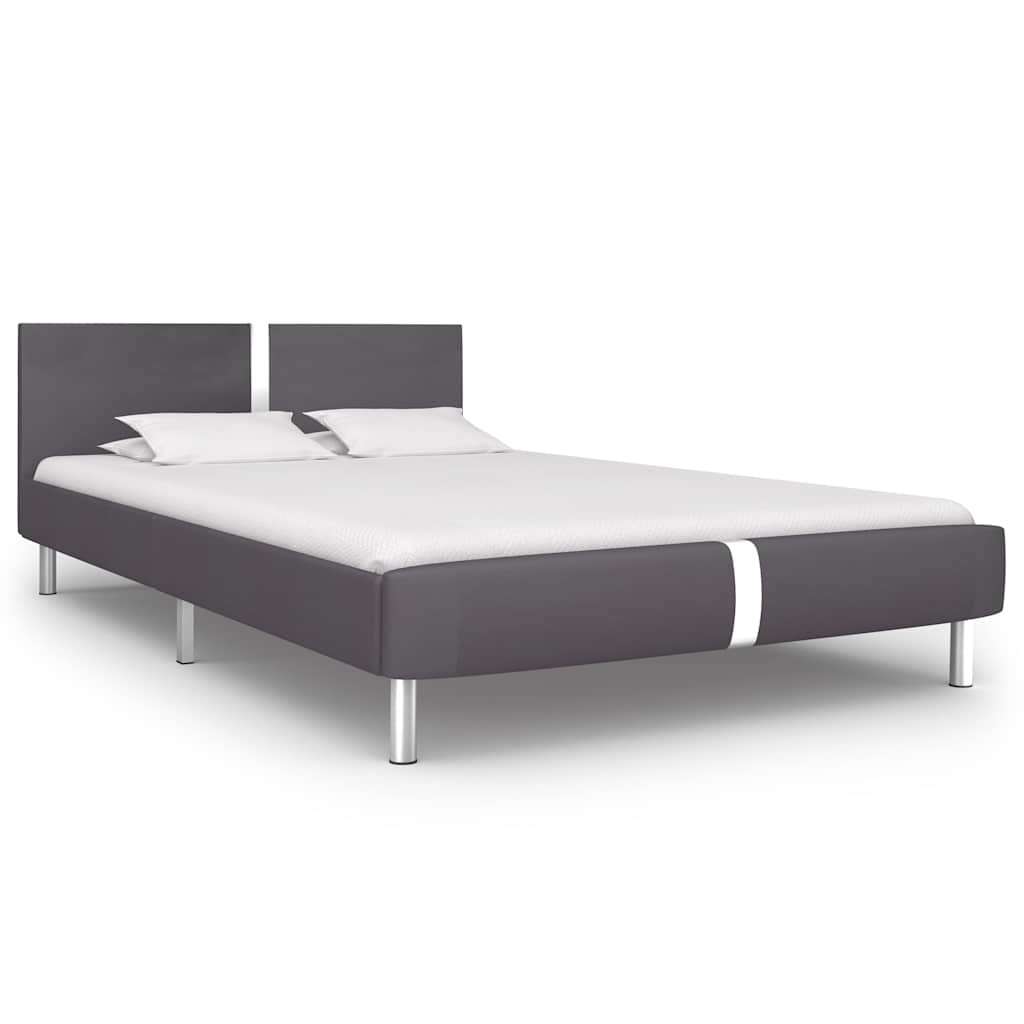 Vidaxl bedframe kunstleer grijs 140x200 cm