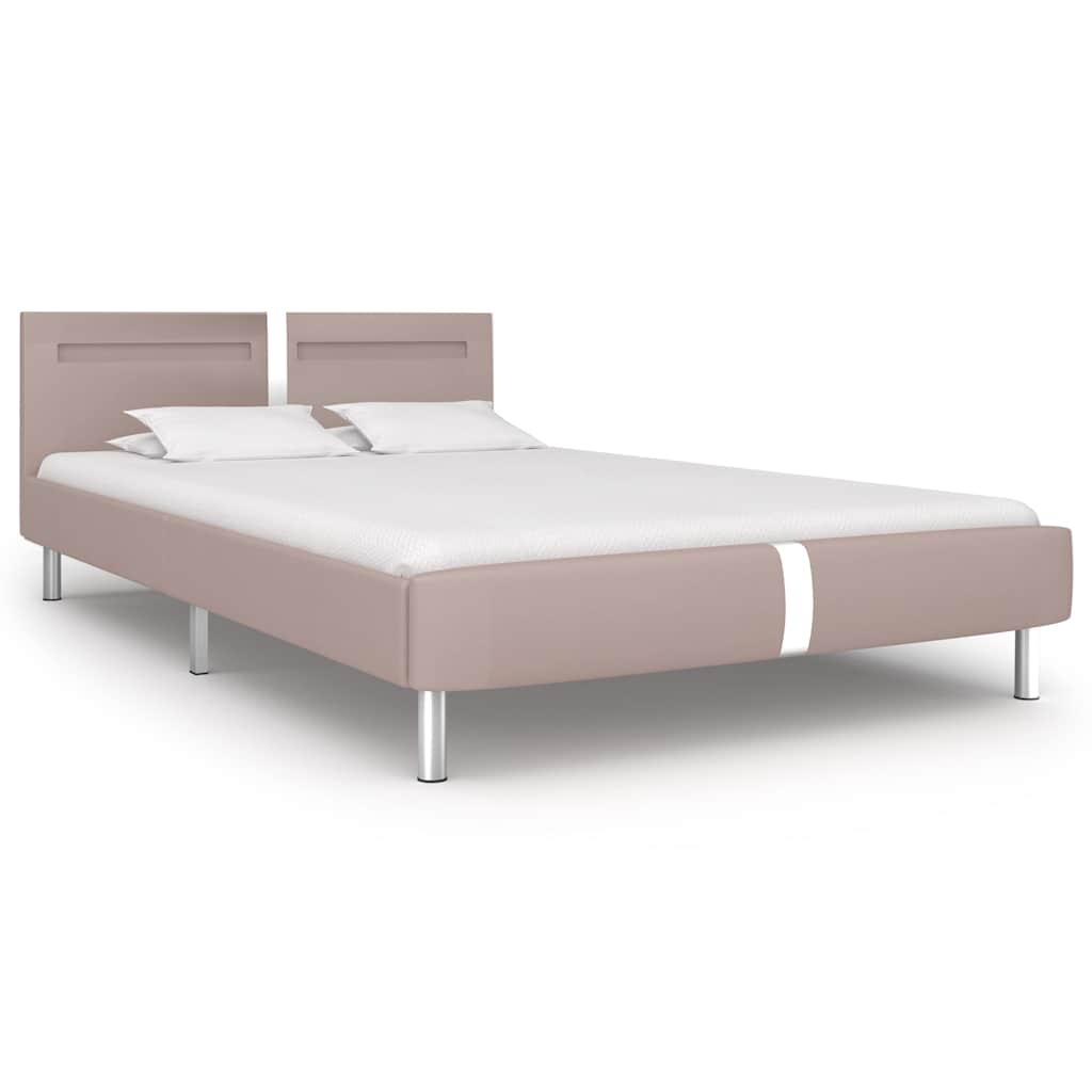 Vidaxl bedframe met led kunstleer cappuccino 120x200 cm