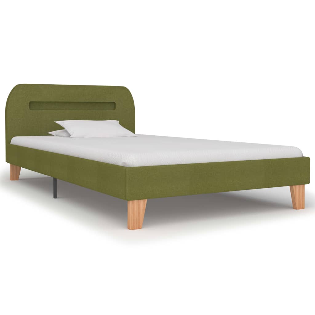 Vidaxl bedframe met led stof groen 90x200 cm