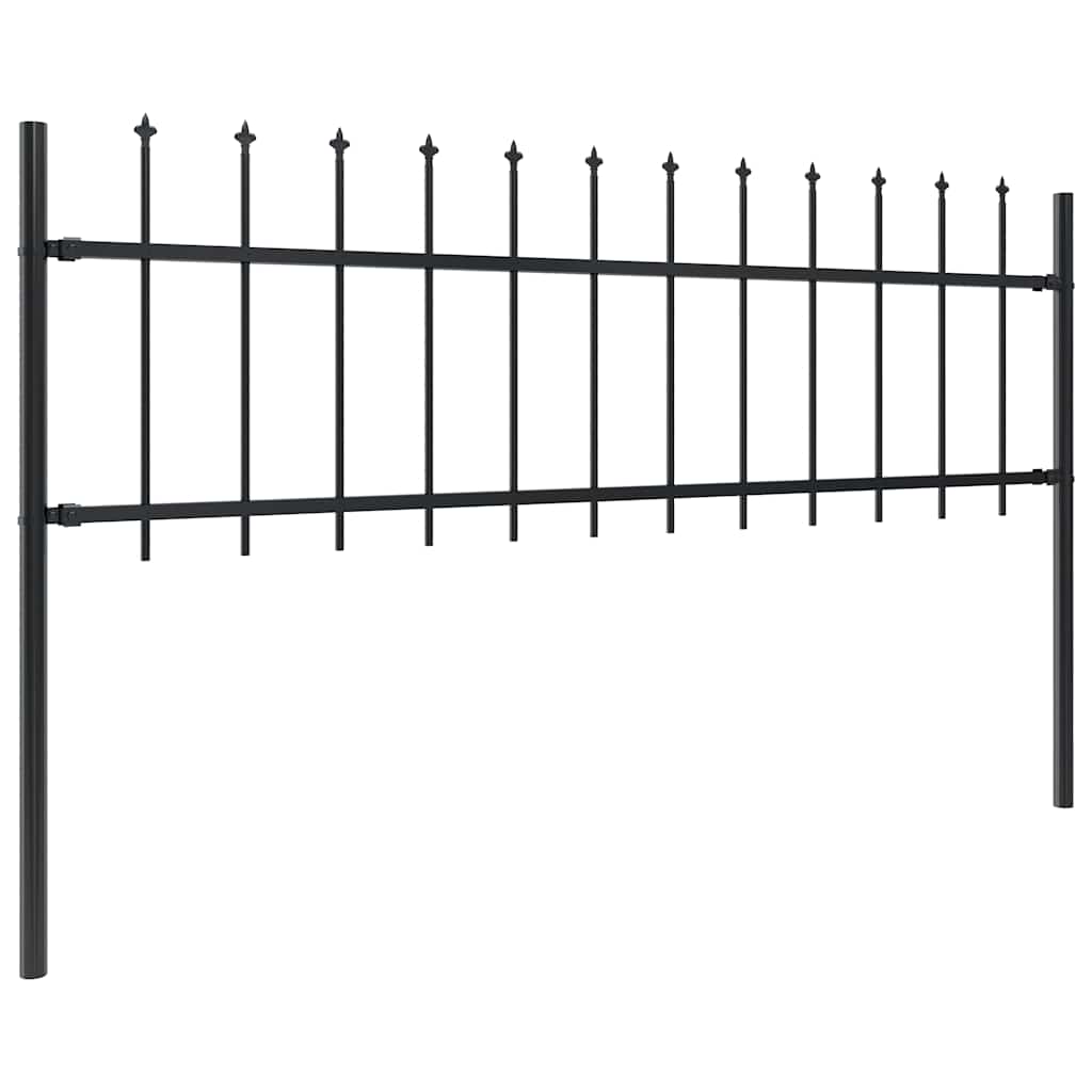 Vidaxl Gartenzaun mit Spears Top 1,8 m Stahlschwarz