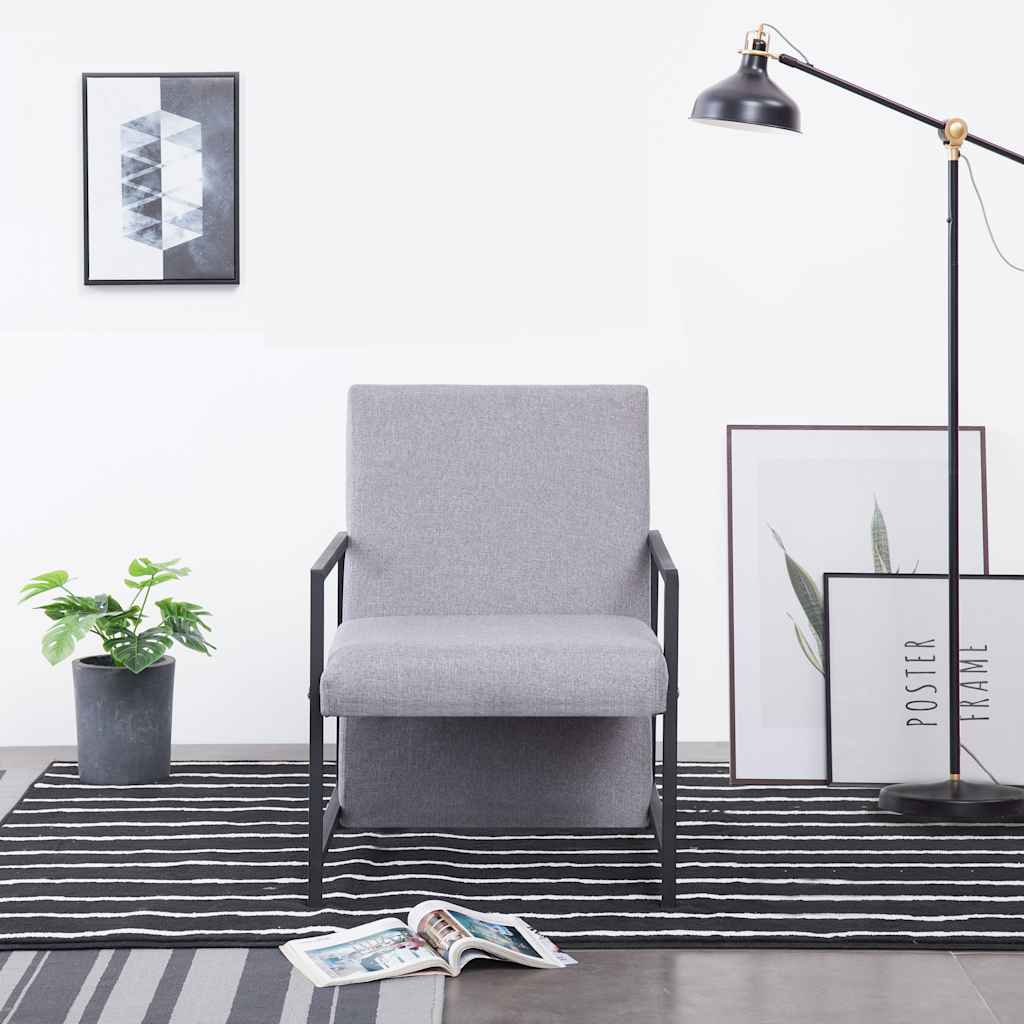 Vidaxl fauteuil stof lichtgrijs