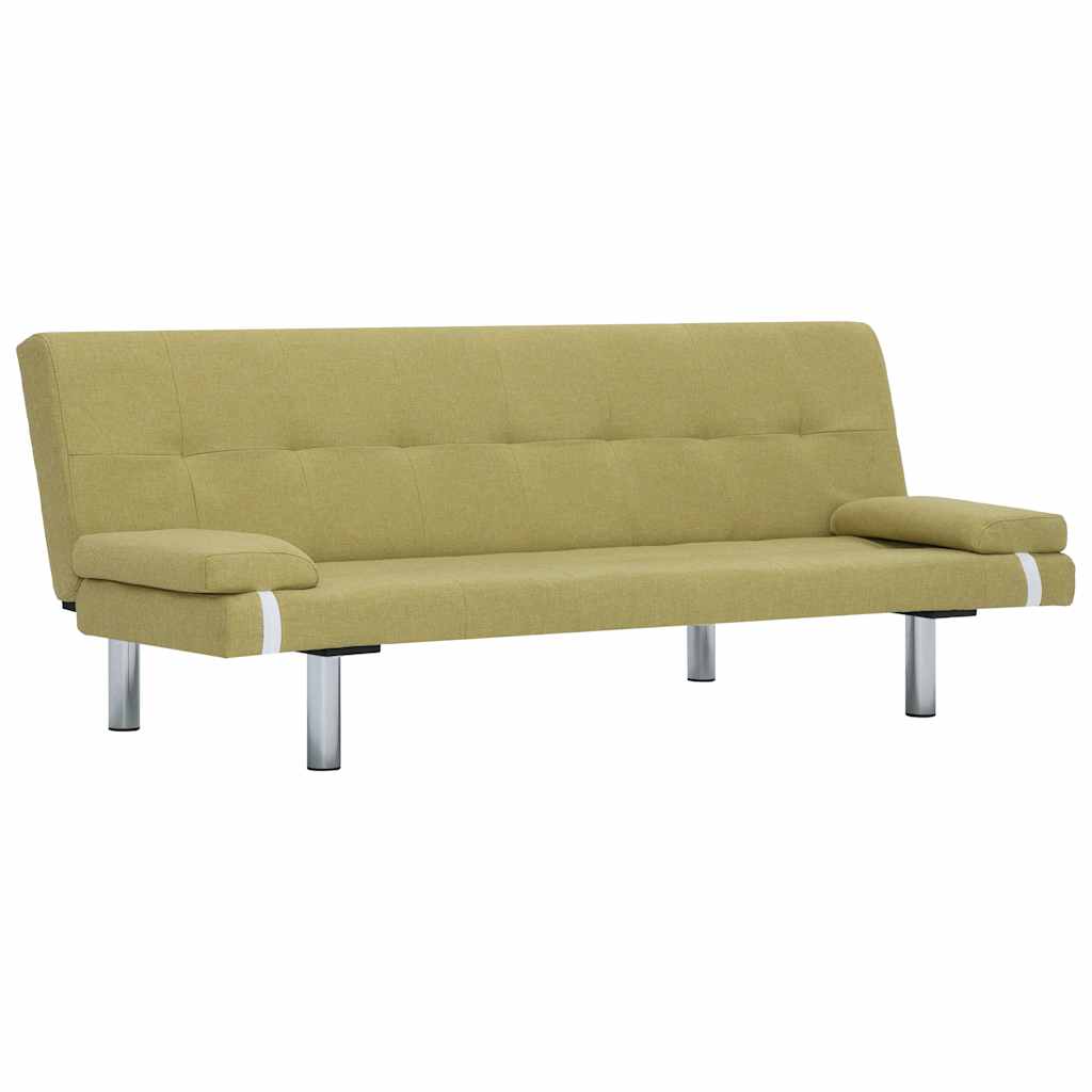 Vidaxl slaapbank met twee kussens polyester groen