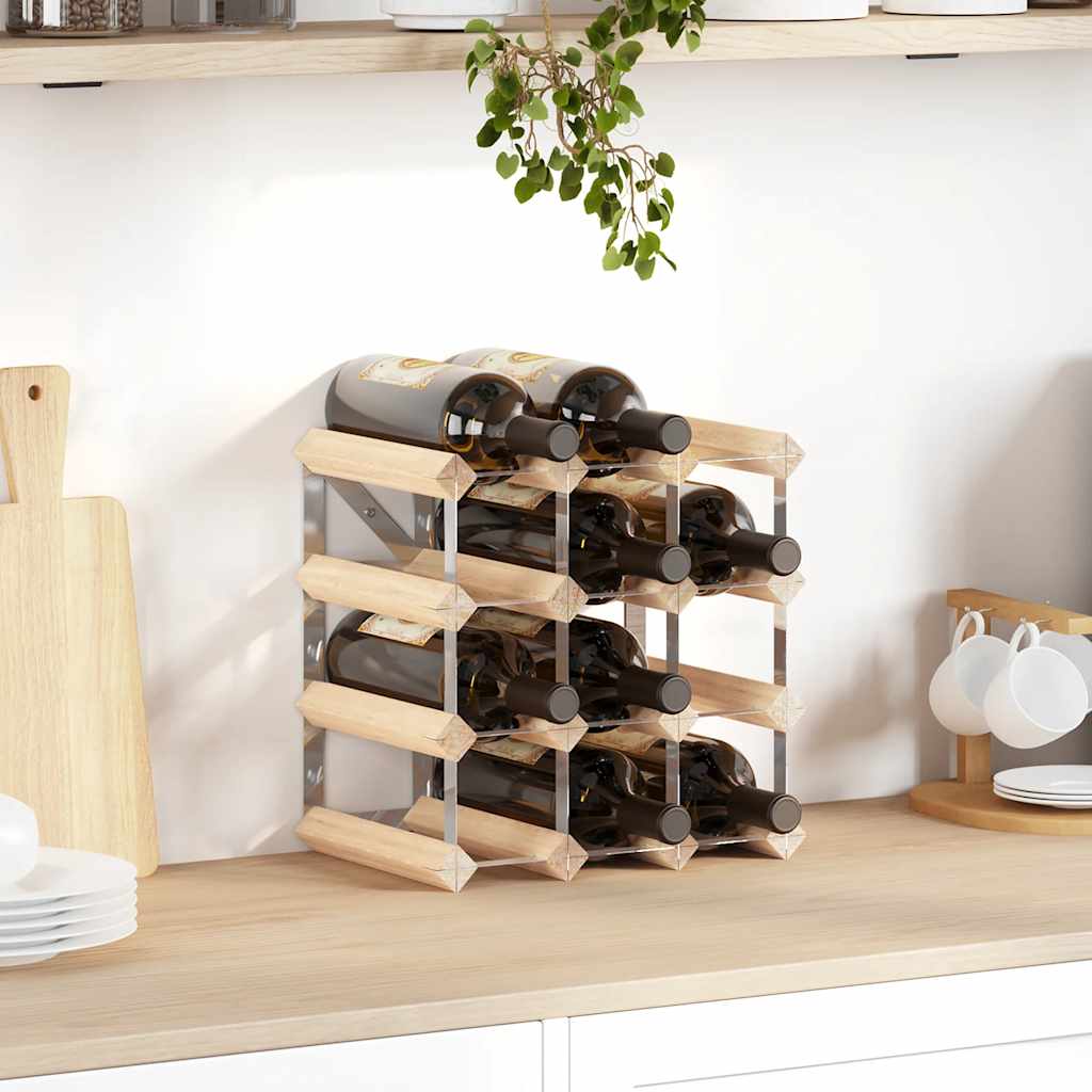 Vidaxl wijnrek voor 12 flessen massief grenenhout