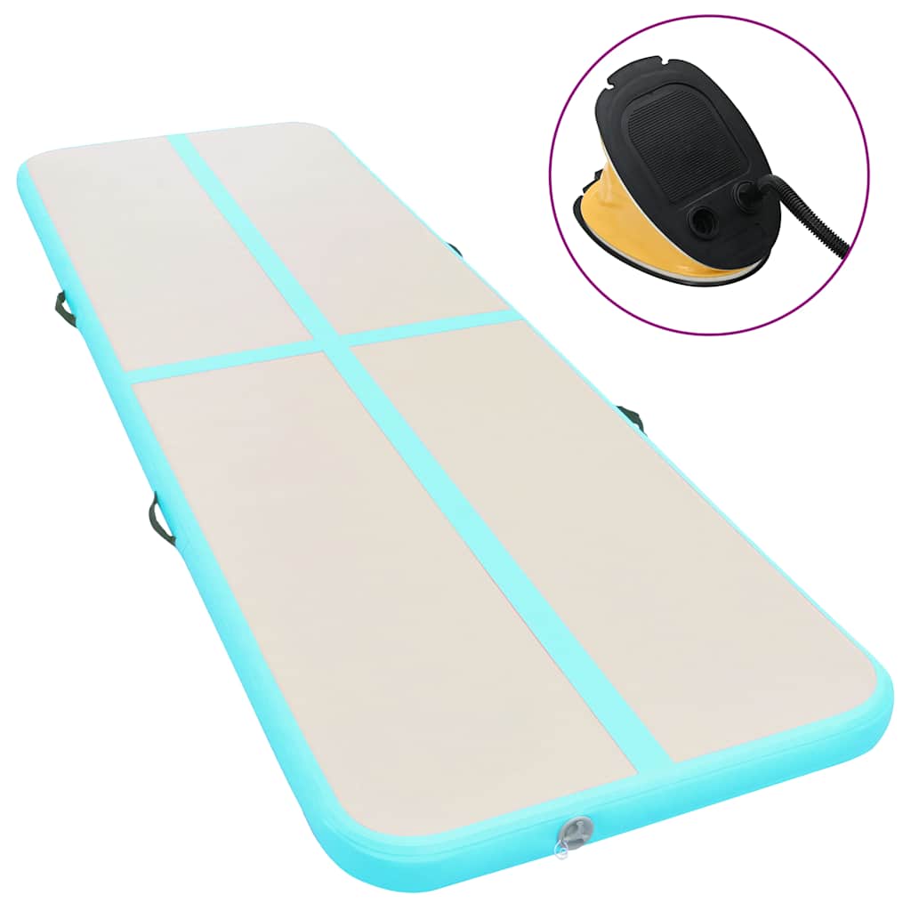 Vidaxl Gymnastics Matte mit aufblasbarer Pumpe 600x100x10 cm PVC Grün
