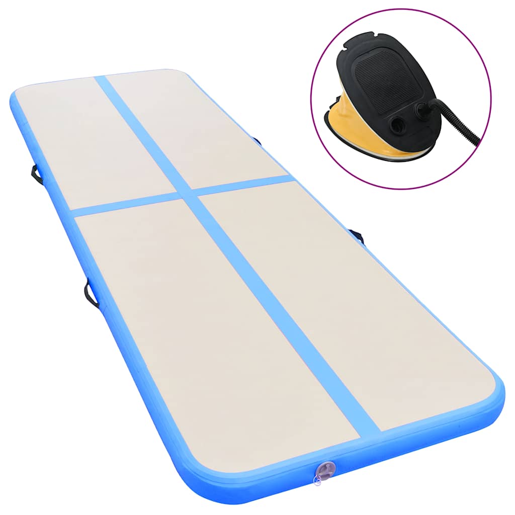 Vidaxl Gymnastics Matte mit Pumpenblasable 700x100x10 cm PVC Blau
