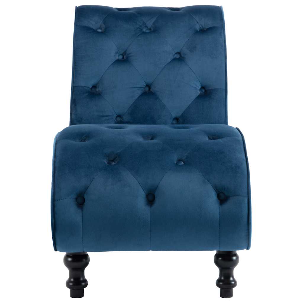 Vidaxl chaise longue fluweel blauw