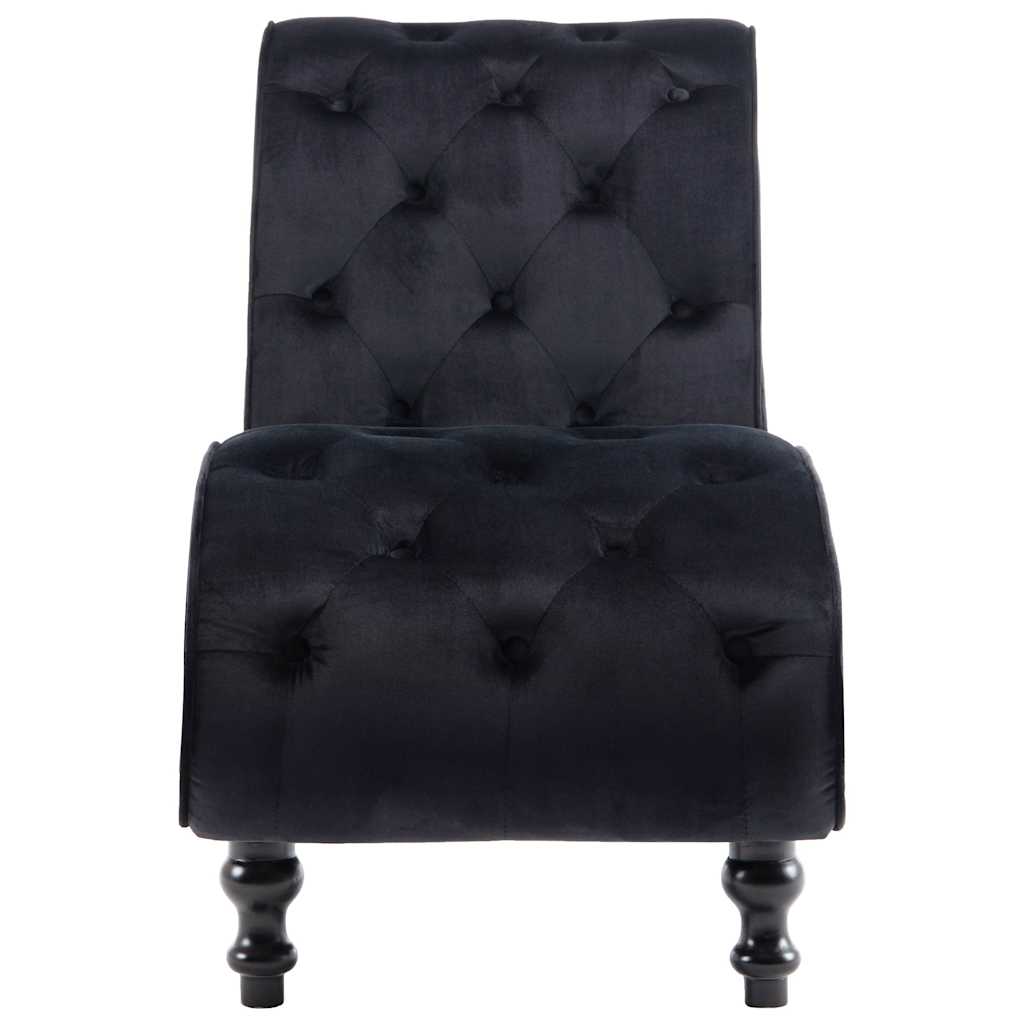 Vidaxl chaise longue fluweel zwart